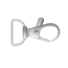 Badges Lanyard design. Identification card with ribbon. Metal closure and card with plastic. Accreditation for events congresses and companies. Vector