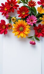 Obraz premium Clean white paper sheet isolated on pure white background, perfect for mockup, design, or presentation, mockup, paper, design