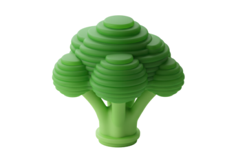 Isolated Toy Broccoli Food Model Creative Shape Construct Realistic Healthy Snack Green Art