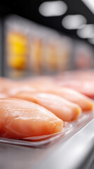 Fresh salmon fillet on cutting board in professional kitchen, representing seafood preparation, culinary arts and healthy protein food commercial photography.