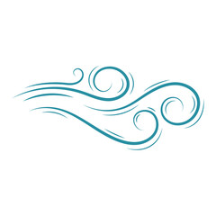 Decorative swirl line representing wind movement Vector