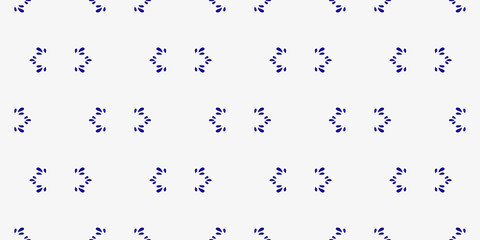 Seamless retro folk pattern featuring abstract shapes and vibrant colors