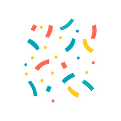 Flat Illustration of Colorful Confetti