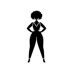 Black Silhouette of a South African Woman on a Confident Pose
