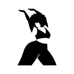 Black Silhouette of a South African Woman on a Dancing Pose