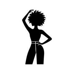 Black Silhouette of a South African Woman on a Confident Pose