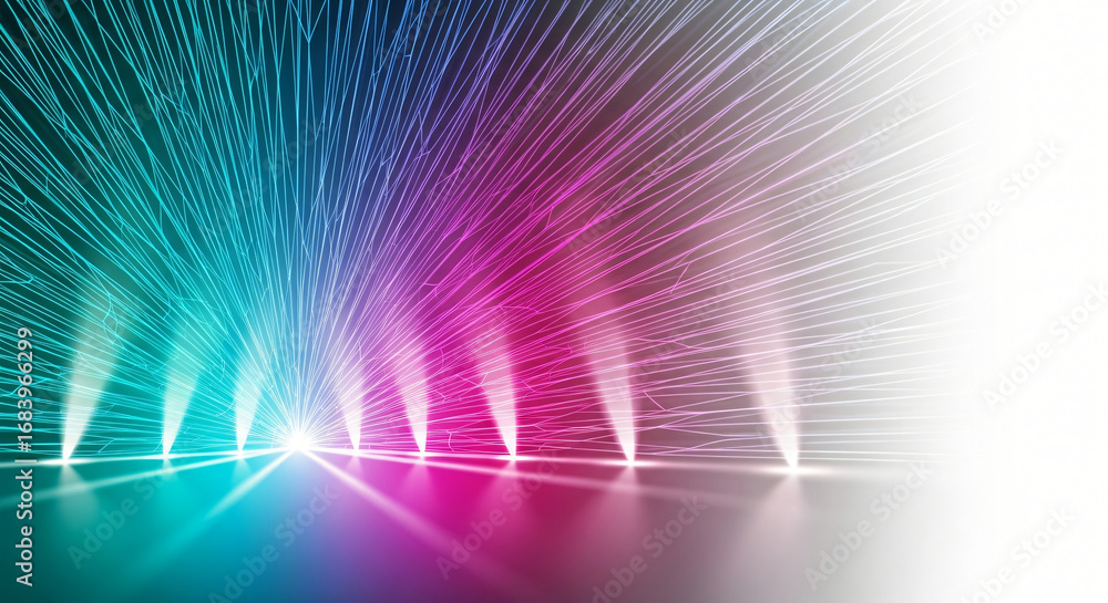 Aufkleber abstract tunnel of light and color with futuristic digital patterns