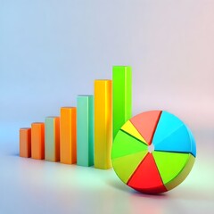 Obraz premium 3d pie chart with arrow