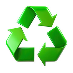 Universal green recycling symbol with three arrows promotes environmental sustainability and eco-friendly practices transparent background