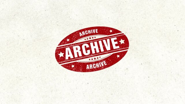 Archive Golden Oval Shape Rubber Stamp