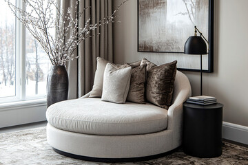 living room interior with sofa