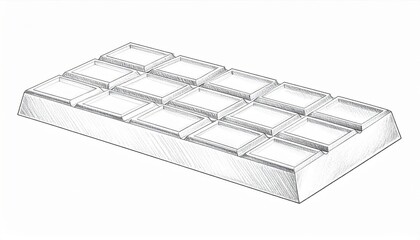 Monochrome Illustration of a Rectangular Grid Pattern with Depth and Perspective