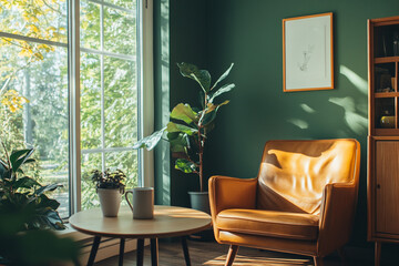 modern living room with flowers