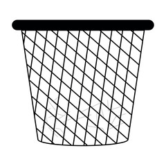 Wire mesh wastebasket with minimalist style Vector
