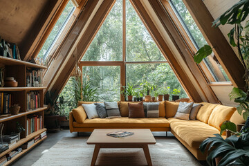 modern living room with wooden floor