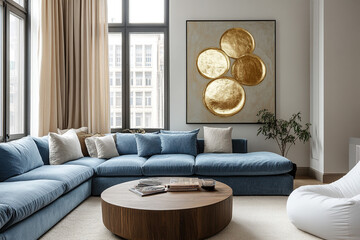 living room interior with sofa