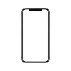 Modern Smartphone Mockup Blank Screen, Isolated on Black Background
