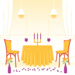 Elegant dinner table with golden accents Vector