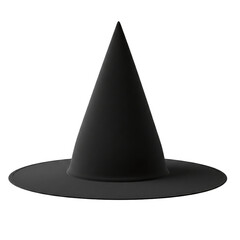 Fototapeta premium Classic black pointed witch hat for Halloween costume