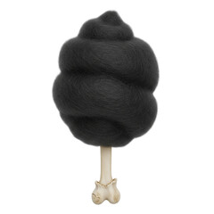 Surreal black fur confection on a bone handle