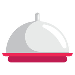 Food cloche cover with red base Vector