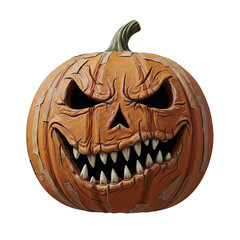 Terrifying evil jack-o'-lantern with a menacing grin