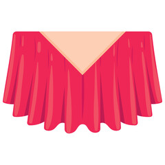 Elegant red draped tablecloth Vector