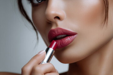 woman applying make up