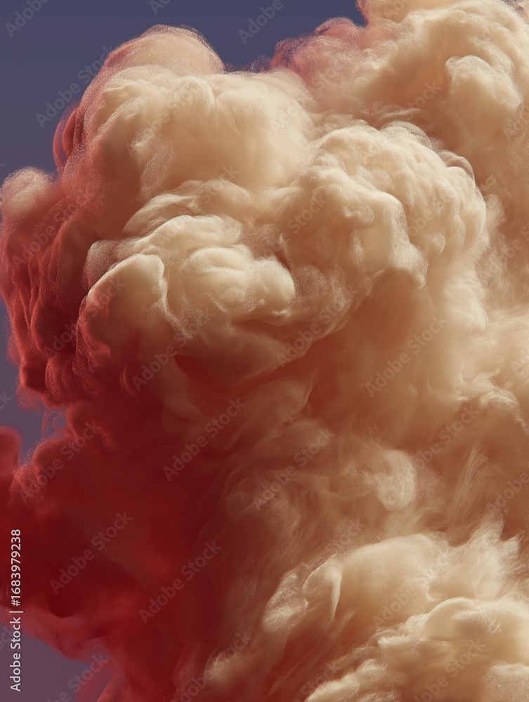 Poster close-up of a cloud-like substance that appears to be floating in the air. the cloud is predominantl