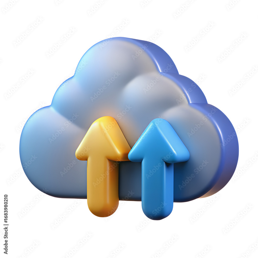 Aufkleber cloud storage upload download data transfer backup file sharing service technology concept illustrat