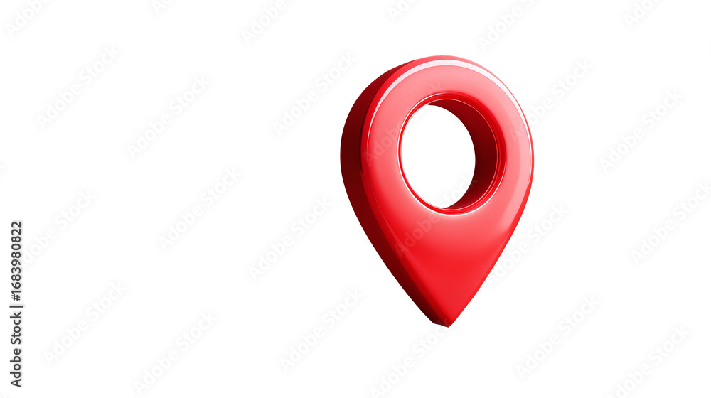 Poster glossy red map pin marker icon isolated on transparent background