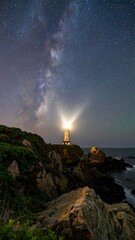 Lighthouse under Milky Way