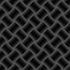 A dark, geometric background with a diagonal pattern of overlapping shapes. The abstract illustration has a three dimensional look with shadow and light halftone effects.