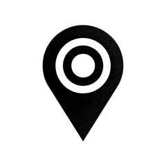 Black and White Map Pin Icon