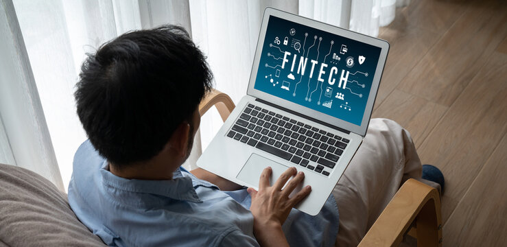 Fintech financial technology software for modish business to analyze marketing strategy
