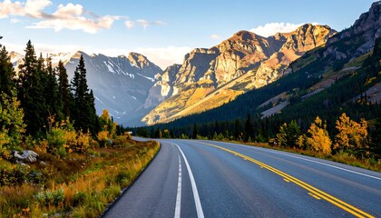 Fototapeta premium Scenic mountain road at dawn
