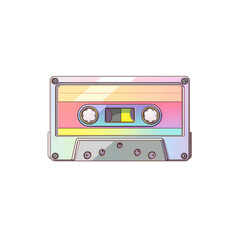 Fototapeta premium Retro Pastel Cassette Tape Illustration