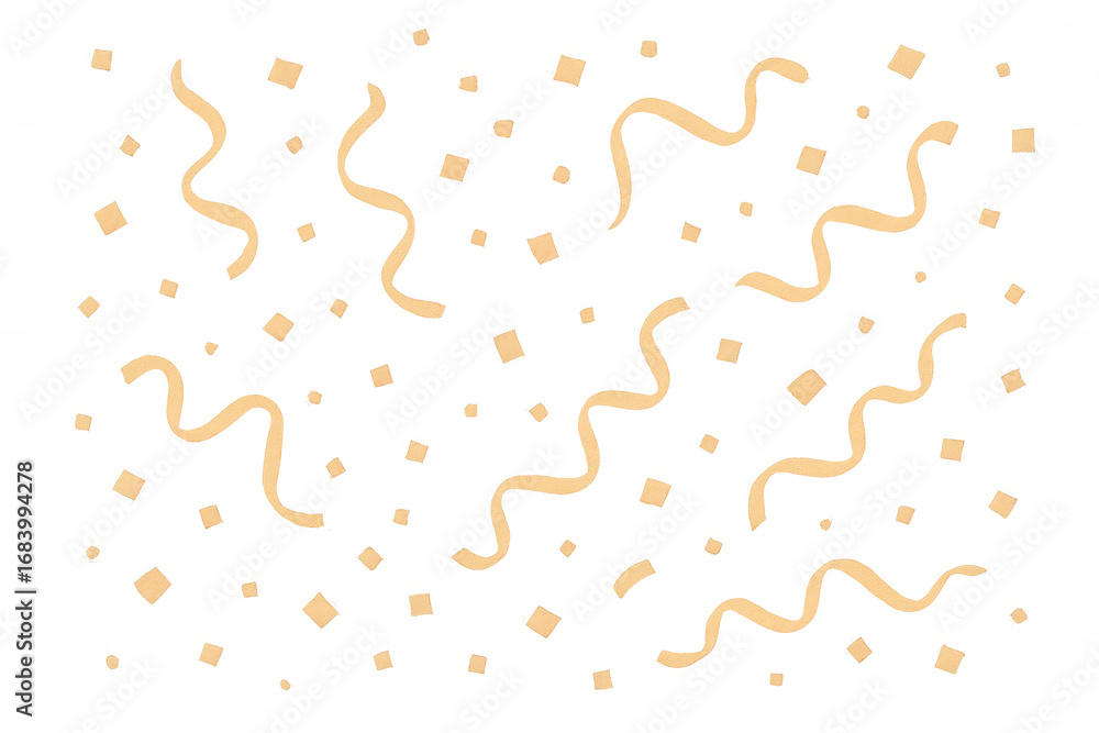 Poster sparkling golden confetti raining down, creating joyful party atmosphere with transparent background