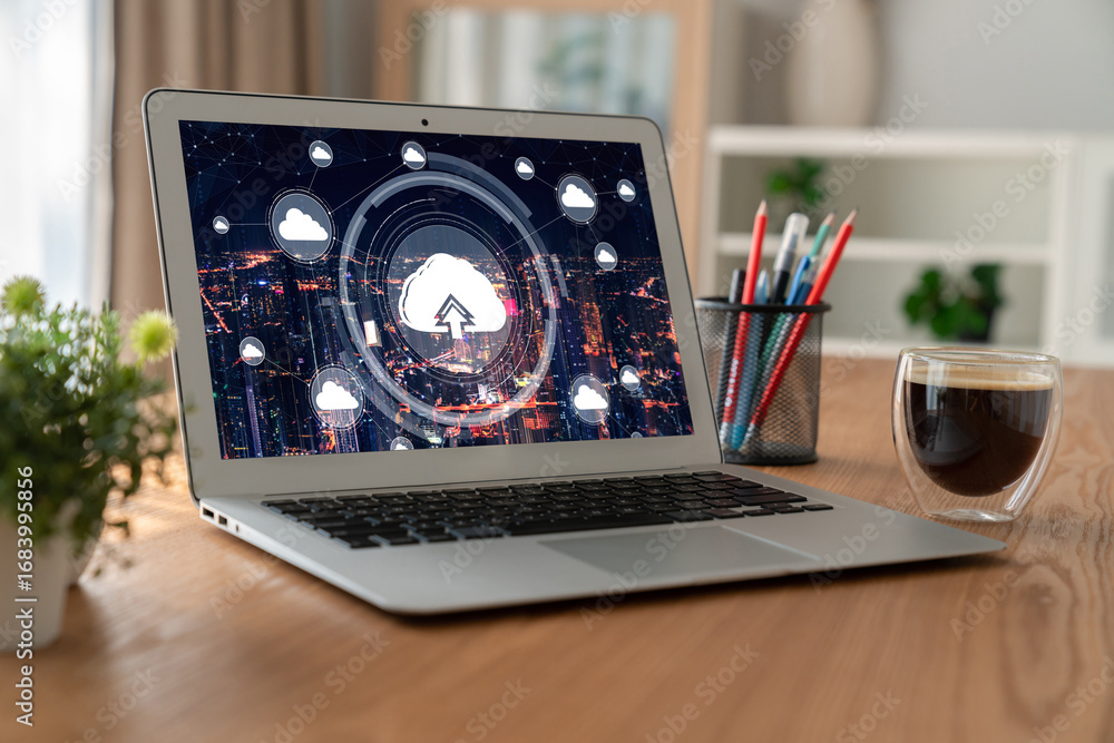 Aufkleber cloud computing software for modish remote work and personal data storage