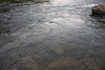 water flowing over rocks