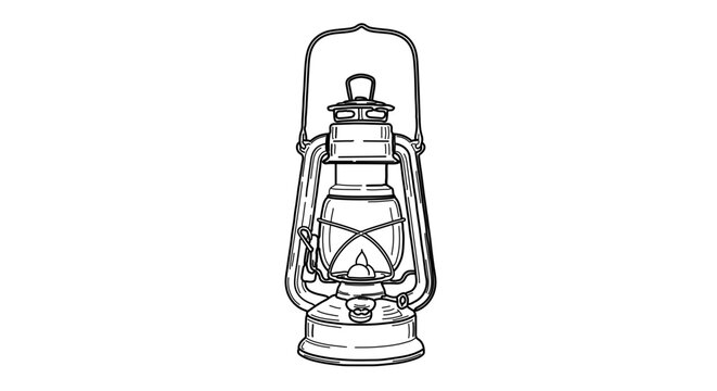 Illustration of a vintage oil lantern, a classic source of light