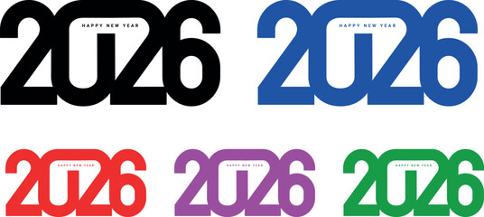 Unique 2026 Typography Design with Variants – Creative and Artistic Number EPS Vector for Posters and Graphics