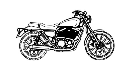 Obraz premium Illustration of a motorcycle, showcasing a classic and powerful design