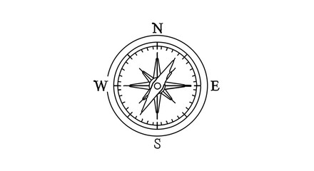 Classic compass rose design with cardinal directions, symbolizing navigation and exploration