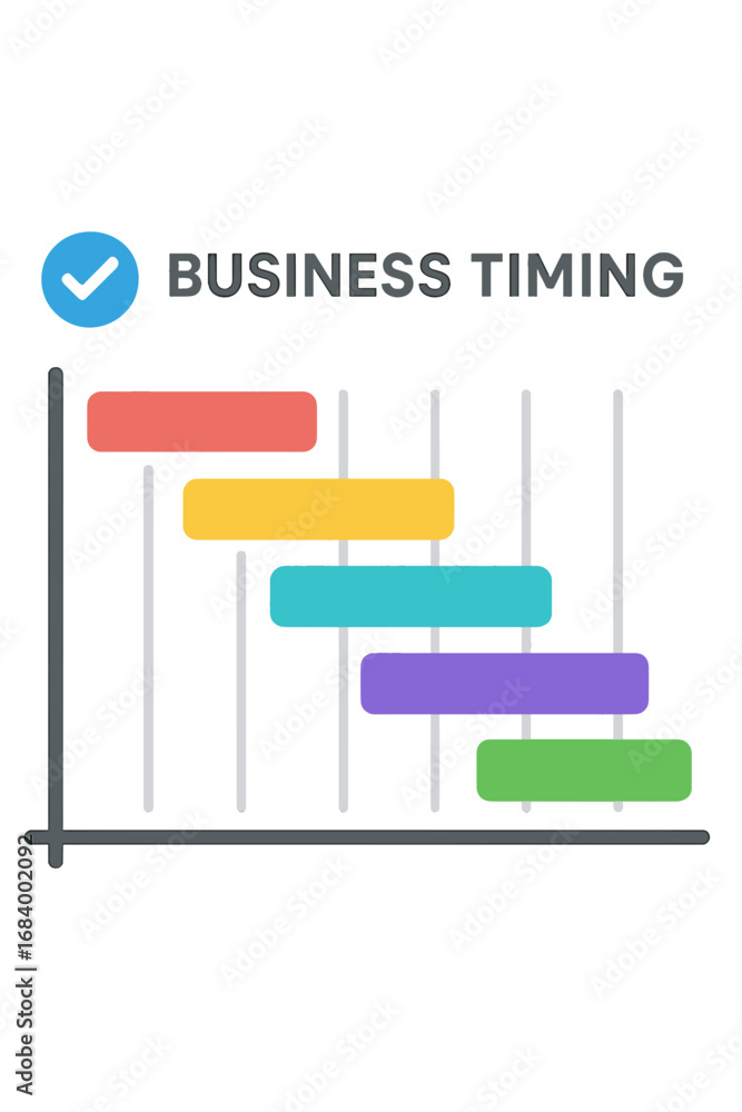 Aufkleber business timing chart with colorful bars representing tasks and progress business timing diagram gan