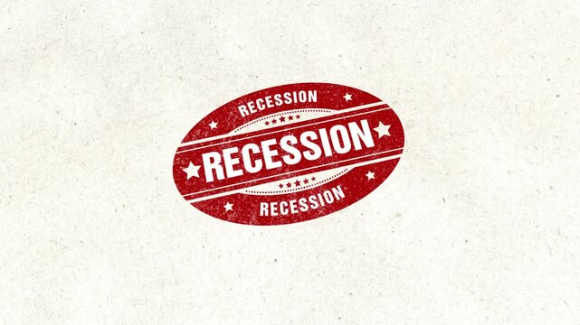 Recession Golden Oval Shape Rubber Stamp