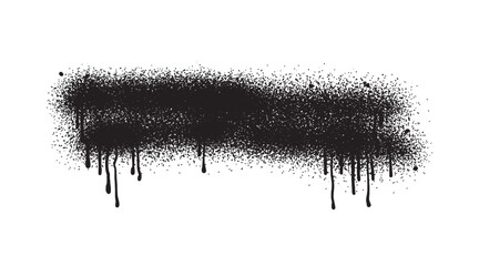 Black color spray paint or graffiti design element on the white wall background.	