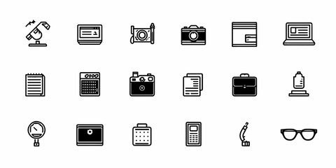 Twenty Minimalist Business Icons for Modern Entrepreneurs Clean Simple Line Art Graphics for Web Design and Corporate Branding Materials