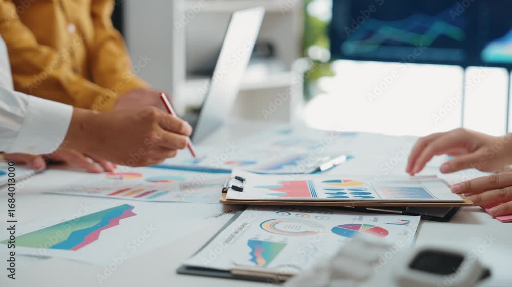 Poster a modern workspace where ai-driven analytics tools improve financial performance tracking and corpor