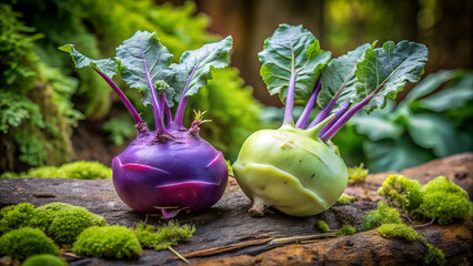 Purple and Green Kohlrabi